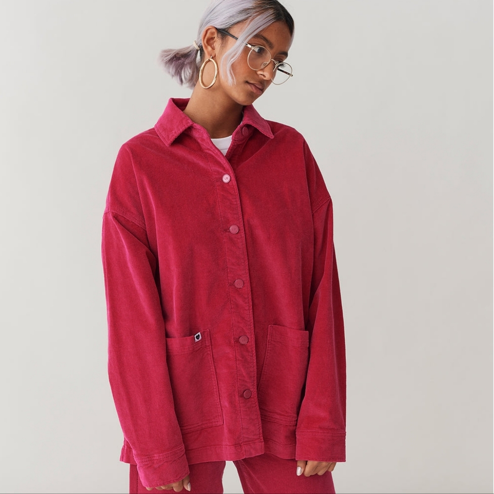 Lazy Oaf Chore Jacket - Pink Cord - Picture 4 of 6